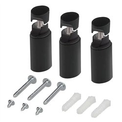 Set soportes radiador secatoallas negro mate abs