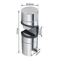 Soporte barra deslizante redondo cromo brillo abs