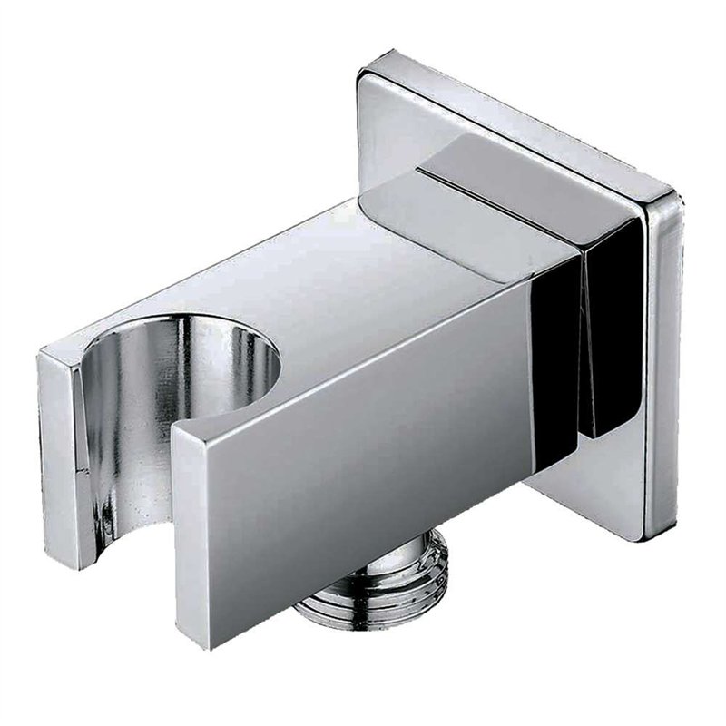 Soporte con toma de agua cuadrado cromo brillo latón
