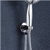 Soporte con toma de agua redondo cromo brillo latón