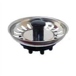 Tapón fregadero acero inox. con goma cromo brillo