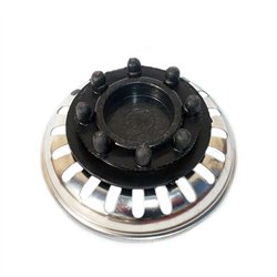 Tapón fregadero acero inox. con goma cromo brillo