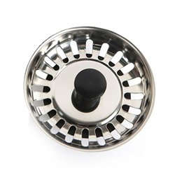 Tapón fregadero acero inox. con goma cromo brillo