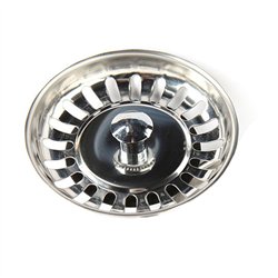 Tapón metálico fregadero cromo brillo acero