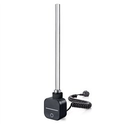 Temostato con resistencia wifi secatoallas redondo de 600w negro mate abs