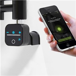 Temostato con resistencia wifi secatoallas redondo de 600w negro mate abs