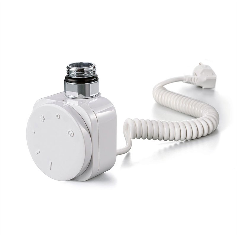 Temostato con resistencia secatoallas redondo de 600w blanco mate abs
