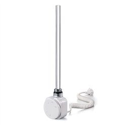 Temostato con resistencia secatoallas redondo de 600w blanco mate abs