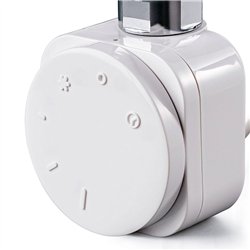 Temostato con resistencia secatoallas redondo de 600w blanco mate abs
