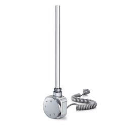 Temostato con resistencia secatoallas redondo de 600w cromo brillo abs