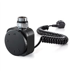 Temostato con resistencia secatoallas redondo de 600w negro mate abs