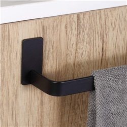 Toallero costado sin taladros de 36 cm negro mate acero inoxidable