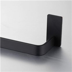 Toallero costado sin taladros de 36 cm negro mate acero inoxidable