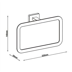 Toallero de anilla puentedey de 22 cm cromo brillo acero inoxidable