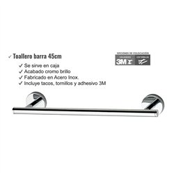 Toallero de barra villanueva de 45 cm cromo brillo acero inoxidable