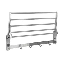 Toallero horizontal abatible de 55 cm cromo brillo acero inoxidable