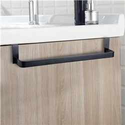 Toallero sin taladros de 29 cm negro mate acero inoxidable