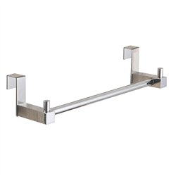 Toallero sin taladros de 36 cm con perchas cromo brillo acero inoxidable