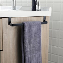 Toallero sin taladros de 36 cm negro mate acero inoxidable