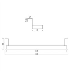 Toallero sin taladros de 36 cm negro mate acero inoxidable