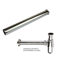 Tubo alargador sifon de desagüe redondo cromo brillo latón