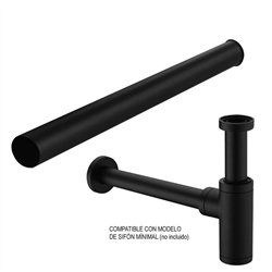 Tubo alargador sifon de desagüe redondo negro mate latón