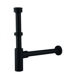 Tubo alargador sifon de desagüe redondo negro mate latón