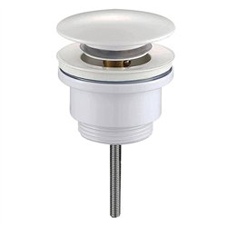 Válvula clic clac lavabo bidet blanco mate latón