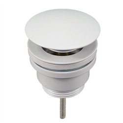Válvula clic clac lavabo bidet blanco mate latón