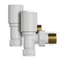 Válvula llave radiador secatoallas blanco mate latón