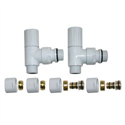 Válvula llave radiador secatoallas blanco mate latón