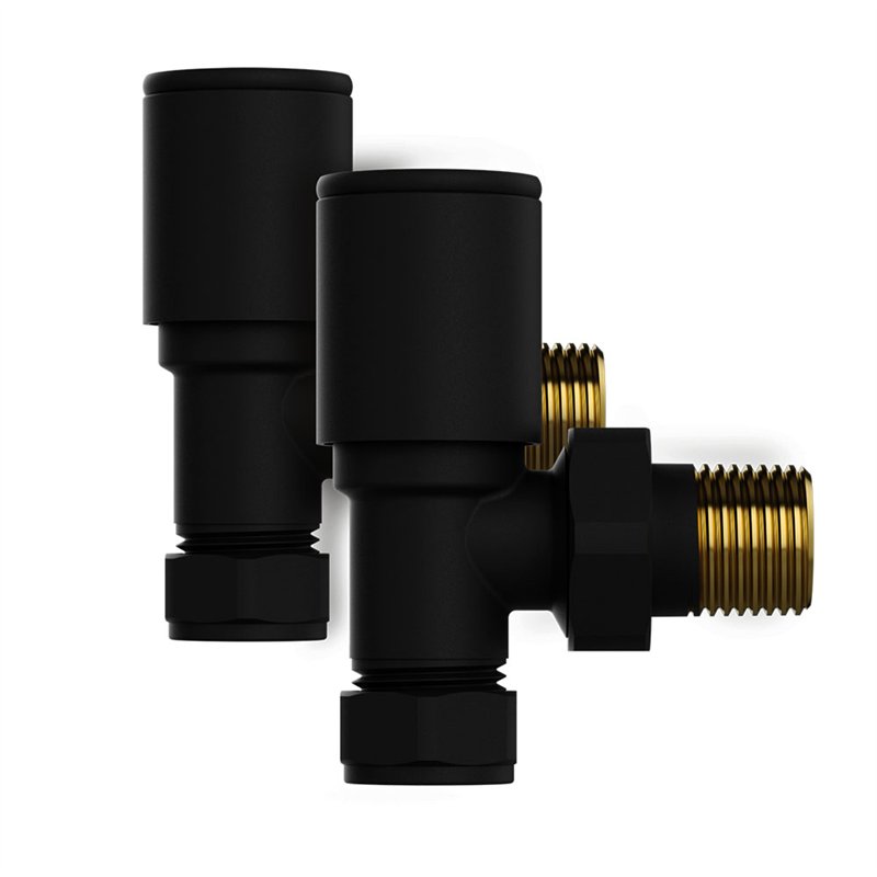 Válvula llave radiador secatoallas negro mate latón