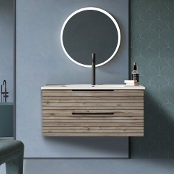 Mueble + lavabo lusa sobre encimera 100x45 cm desierto mate 2