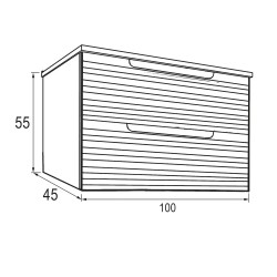 Mueble + lavabo lusa sobre encimera 100x45 cm desierto mate 2