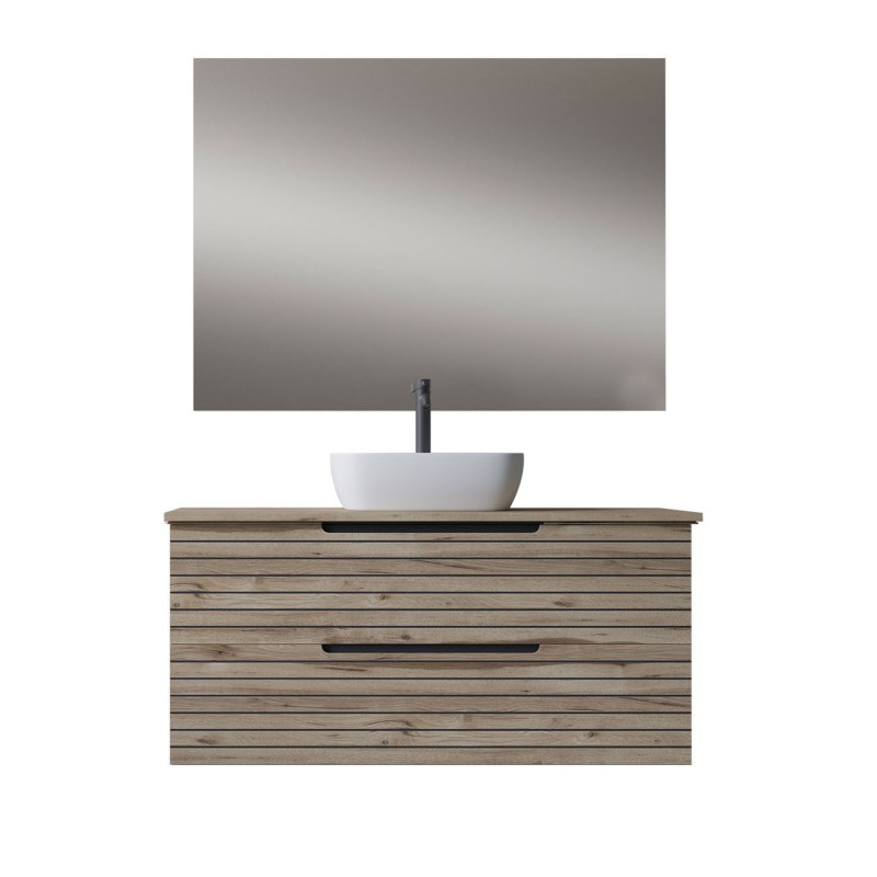 Mueble + lavabo lusa sobre encimera 120x45 cm desierto mate 2