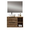 Mueble + lavabo lusa sobre encimera 60x45 cm + c/mod. desierto mate 2 cajones su