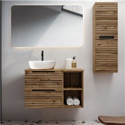 Mueble + lavabo lusa sobre encimera 60x45 cm + c/mod. desierto mate 2 cajones su