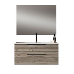 Mueble + lavabo lusa 100x45 cm desierto mate 2 cajones suspendido