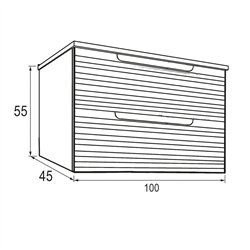 Mueble + lavabo lusa 100x45 cm desierto mate 2 cajones suspendido