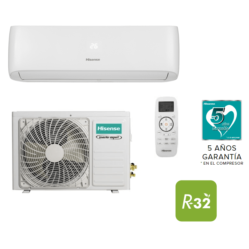 Aire acondicionado hisense split pared inverter 1x1 brissa 35