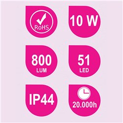 Aplique led guerrero 10w de 30 cm cromo brillo 6000 k aluminio
