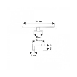 Aplique galicia/paris 30 cm led 6w negro stock - Saneamientos