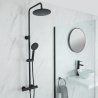 Columna ducha vega plus round regulable negro mate stock -