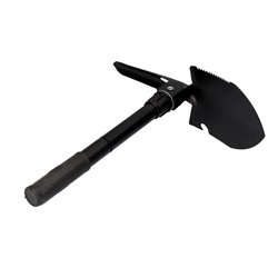 Mini pala plegable multifuncional de acero color negro 9,5x41,5cm