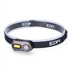 Linterna frontal 2 leds 400 lm+5w recargable elektro