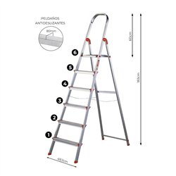 Escalera unica 6 peldaños 122 cm