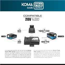 Kit martillo percutor compacto 20 v, batería y cargador