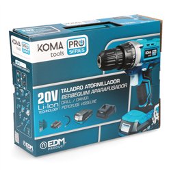 Kit maletin taladro atornillador 20 v 40 accesorios bat/car
