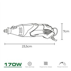 Herramienta multiusos rotativa 170w + 41 tipos de accesorio (190 piezas en total