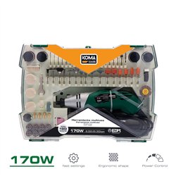 Herramienta multiusos rotativa 170w + 41 tipos de accesorio (190 piezas en total